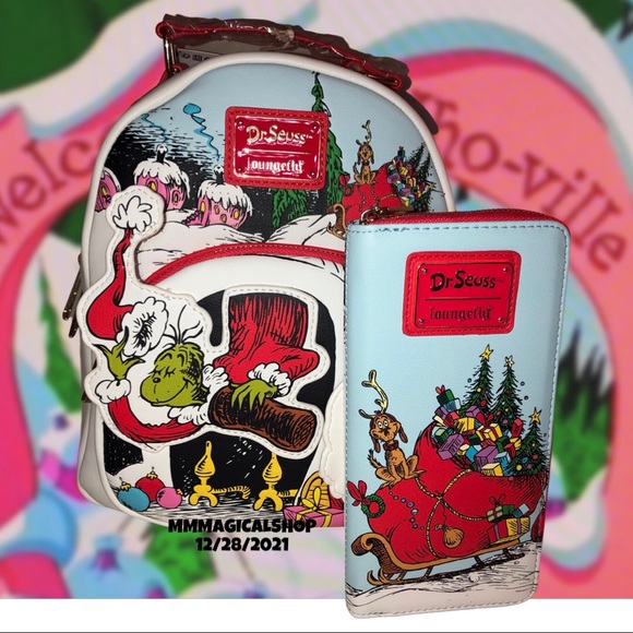 dr. seuss the grinch chimney thief mini-backpack Dr. Seuss The Grinch Chimney Thief Backpack andMatching Zip Wallet